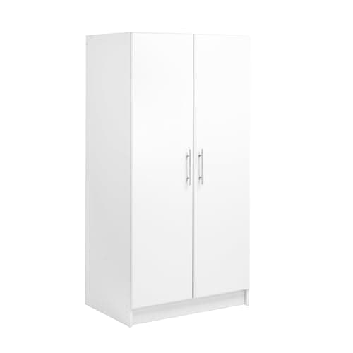 Prepac Elite 32"W x 65"H x 24.5"D White Wardrobe Closet with Hanging Rail