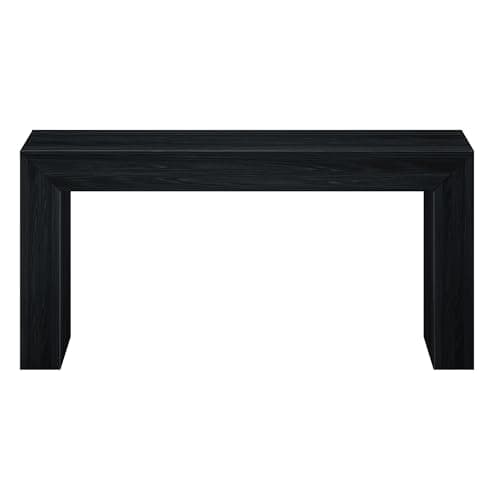 Plank+Beam Grand Console Table, 66 Inch Modern Solid Wood, Black Wirebrush