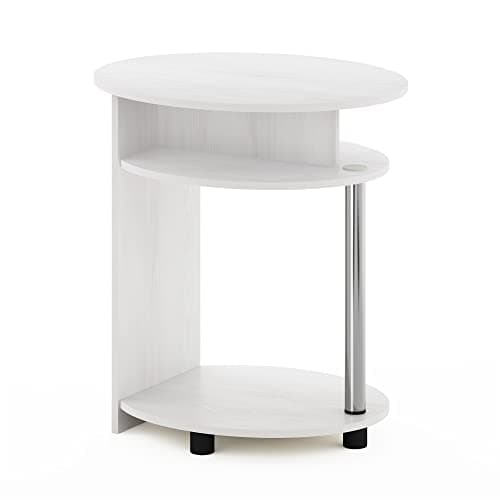 Furinno Jaya Simple Oval End Table - Set of 2, Walnut