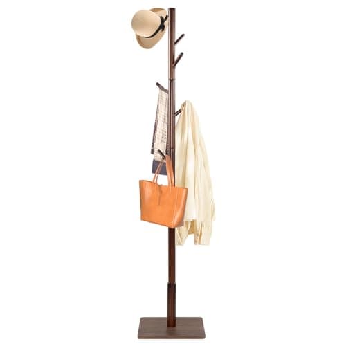 Sturdy Freestanding Coat Rack with 8 Hooks & 3 Sizes, White
