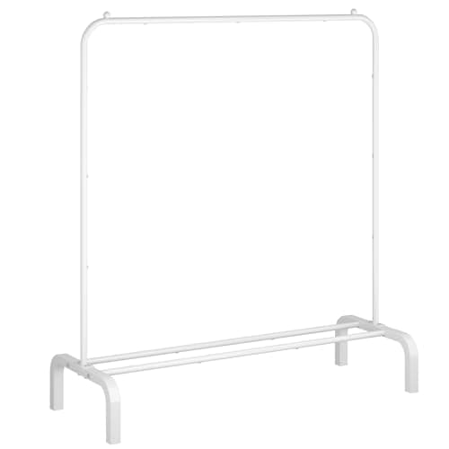 White Metal Clothes Rack with Bottom Shelf for Hanging Shirts Jeans Coats