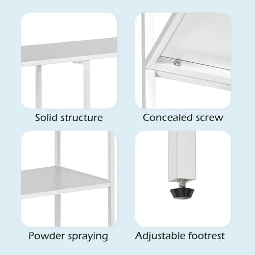 HDANI 31.5 Inch Narrow Entryway Table with 3 Tier Storage Shelves, Modern White Sofa Table