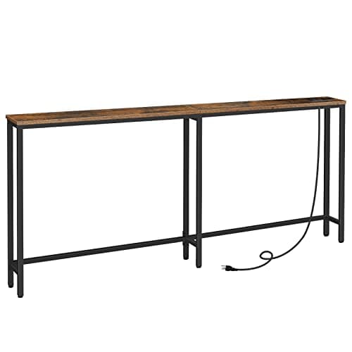 HOOBRO 5.9" Skinny Console Table with Charging Station