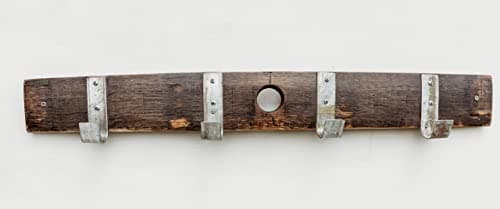 Rustic Wall Mount Reclaimed Wood Coat and Hat Rack with 4 Hooks
