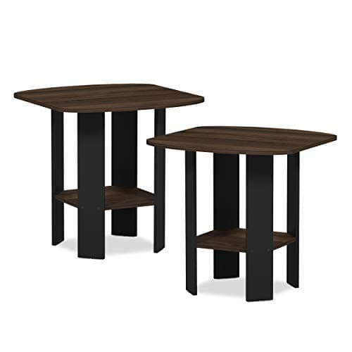 Furinno French Oak Grey/Black 2-Pack End Table