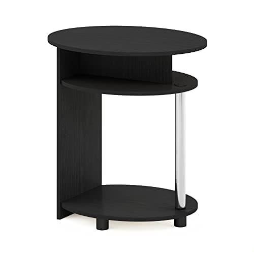 Furinno Jaya Simple Oval End Table - Set of 2, Walnut