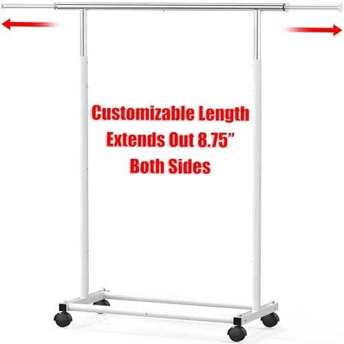 White Standard Rod Garment Rack for Houseware
