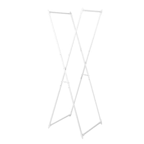 Chic Black X-Frame Valet Clothes Rack, Strong Metal, Portable & Easy to Use