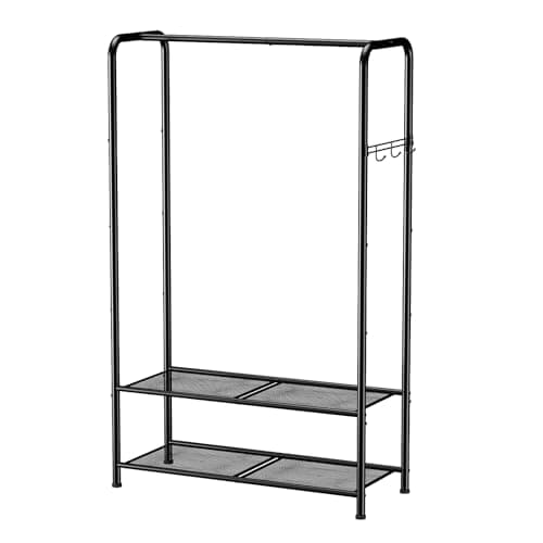 SINGAYE Heavy Duty Portable Clothes Rack with Shelves White