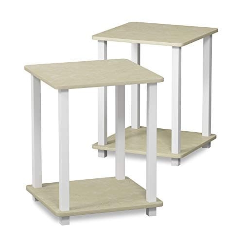 Furinno Columbia Walnut/Black Set of 2 End Tables