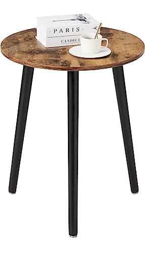 Apicizon White Round Side Table Set of 2, Modern Living Room Nightstand