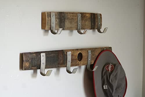 Rustic Wall Mount Reclaimed Wood Coat and Hat Rack with 4 Hooks