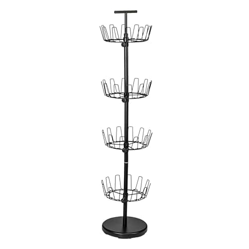 Matte Black 4-Tier Shoe Storage Tree for Household Essentials