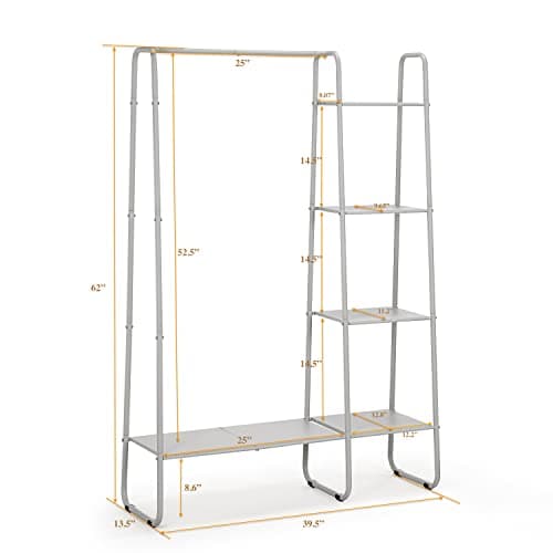 SunnyPoint White Freestanding Metal Closet Organizing Rack