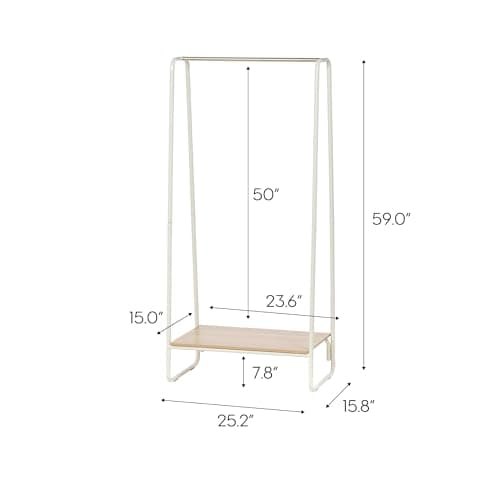 Iris USA Sturdy Freestanding Clothes Rack, White, Hanging & Storage Solution