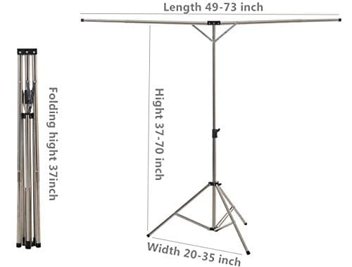 Compact Heavy Duty Stainless Steel Clothes Drying Rack, Foldable & Windproof Hooks, High Capacity Rack.