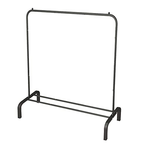 JIUYOTREE Gold Metal 43.3" Clothing Rack with Bottom Shelf for Hanging Clothes Coats Skirts Shirts Sweaters