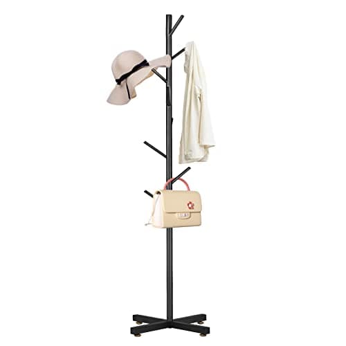 Sturdy Modern Metal Coat Rack with Natural Marble Base