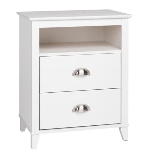 Prepac Rustic Ridge Black Nightstand, 2 Drawers + Shelf for Bedroom