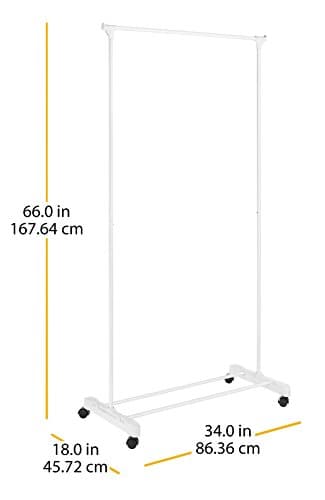 Whitmor White Rolling Garment Rack