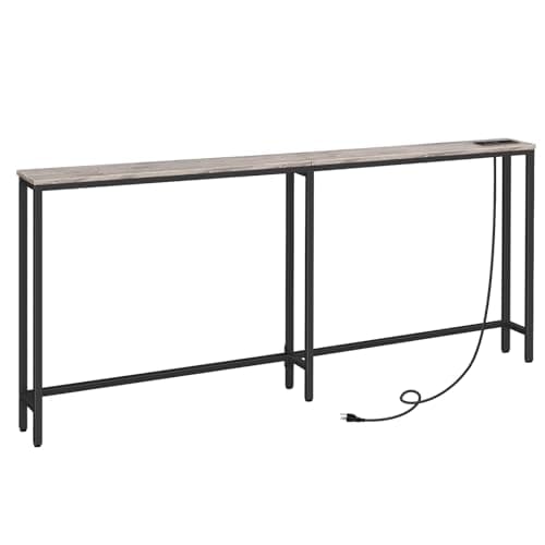 HOOBRO 5.9" Skinny Console Table with Charging Station