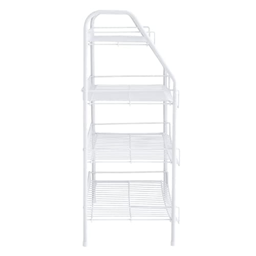 Rubbermaid White 4-Tier Wire Shoe Rack for Bedroom/Closet Storage