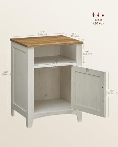 VASAGLE LIRY Collection Rustic White & Honey Brown Farmhouse Nightstand Set of 2