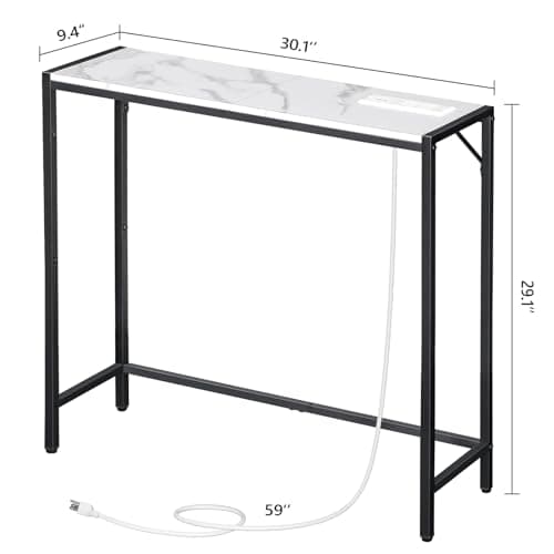 Industrial Style Small Console Table with Power Station CTHM76E01