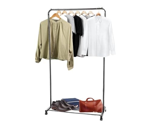 Heavy Duty Metal Clothing Rack with Sturdy Wheels (450 lb Capacity)