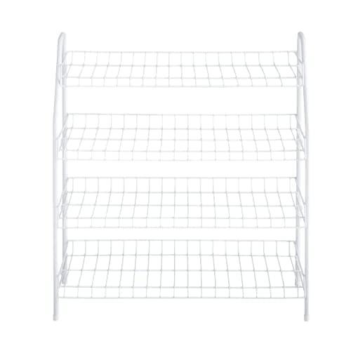 Rubbermaid White 4-Tier Wire Shoe Rack for Bedroom/Closet Storage