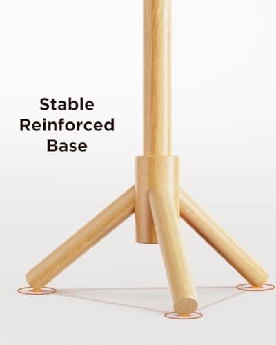 Wooden Coat Rack Stand with 8 Hooks for Entryway, Bedroom, Office