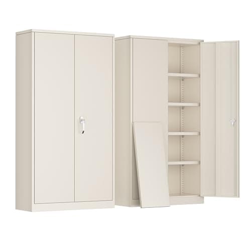 Black Greenvelly Metal Storage Wardrobe Cabinett with Doors, Hanging Rod, 72" Steel Closet for Home Office School