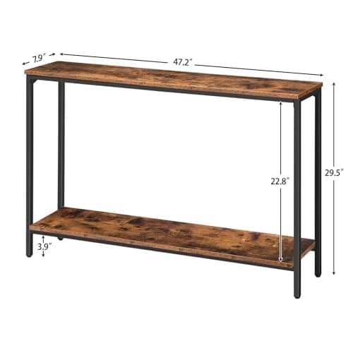 HOOBRO Narrow Entryway Table with Shelf, Industrial Style, BF20XG01G1