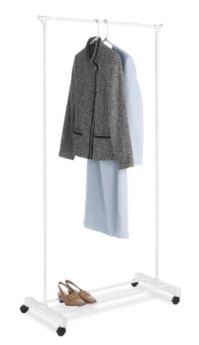 Whitmor White Rolling Garment Rack