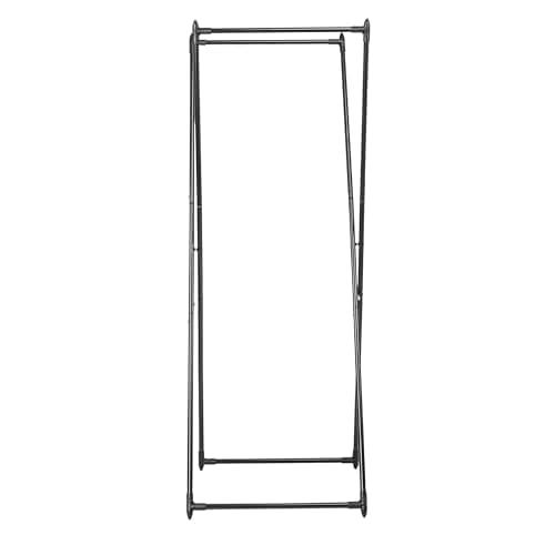 Chic Black X-Frame Valet Clothes Rack, Strong Metal, Portable & Easy to Use