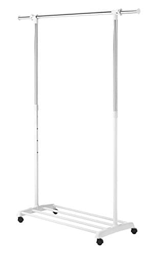 Whitmor Deluxe Rolling Garment Rack - White and Chrome