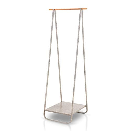 JEFEE 1-Tier Mini Clothes Rack with Shelf - Storage for Small Spaces, Entryway, Bedroom, White