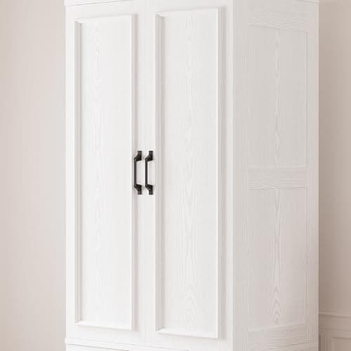 LIKIMIO 70 Wooden Wardrobe Closet with 2 Doors & 2 Drawers - Freestanding White Design for Bedroom