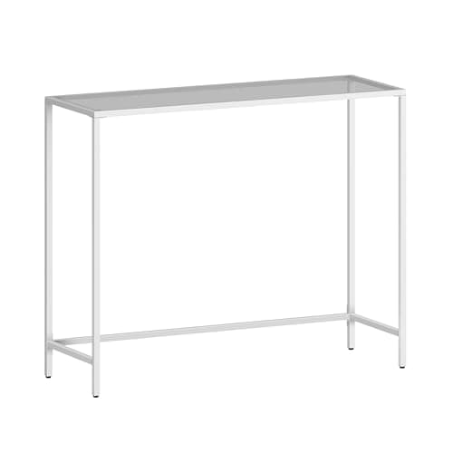 VASAGLE 39.4 Inches Tempered Glass Living Room Console Table, Black