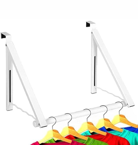 HOLDN' Over The Door Storage Hanger - Foldable Rack for Towels, Coats & Clothes