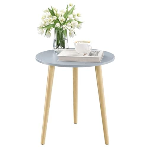 Apicizon White Round Side Table Set of 2, Modern Living Room Nightstand