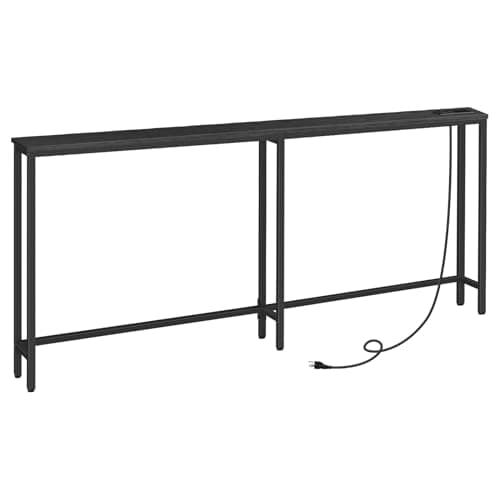 HOOBRO 5.9" Skinny Console Table with Charging Station