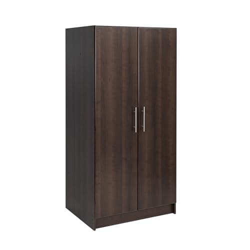 Prepac Elite 32"W x 65"H x 24.5"D White Wardrobe Closet with Hanging Rail