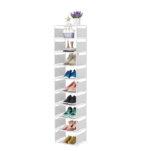 Space-Saving 10-Tier Shoe Rack for Entryway Closet