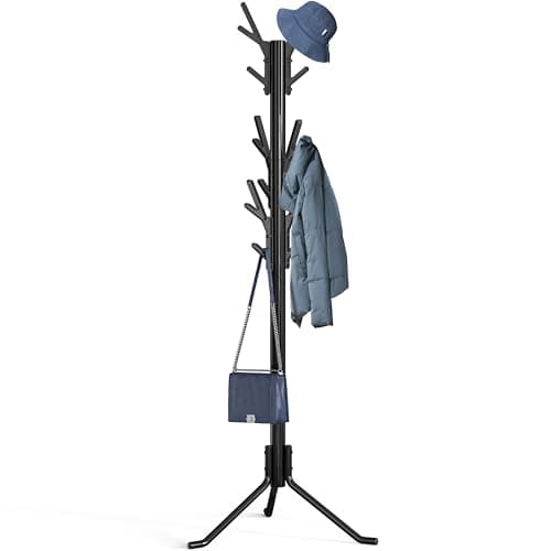 White Shaped Tree Coat and Hat Hanger with 18 Hooks