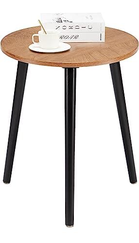 Apicizon White Round Side Table Set of 2, Modern Living Room Nightstand