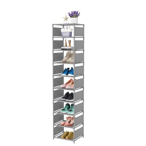 Space-Saving 10-Tier Shoe Rack for Entryway Closet