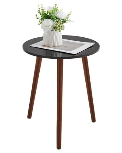Apicizon White Round Side Table Set of 2, Modern Living Room Nightstand