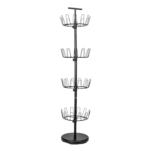 Matte Black 4-Tier Shoe Storage Tree for Household Essentials