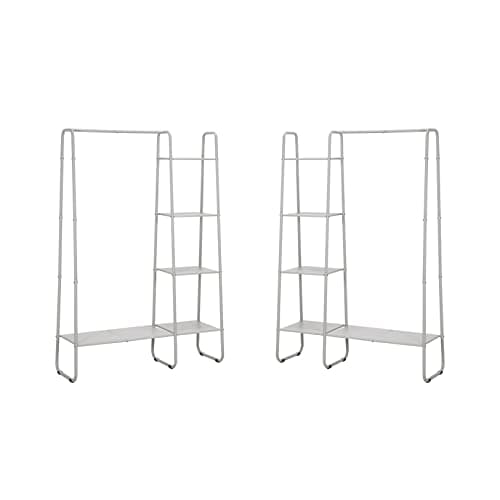 SunnyPoint White Freestanding Metal Closet Organizing Rack